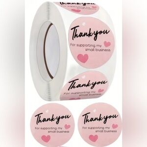 Pink “Thank You For Supporting My Small Business” Stickers Roll 530